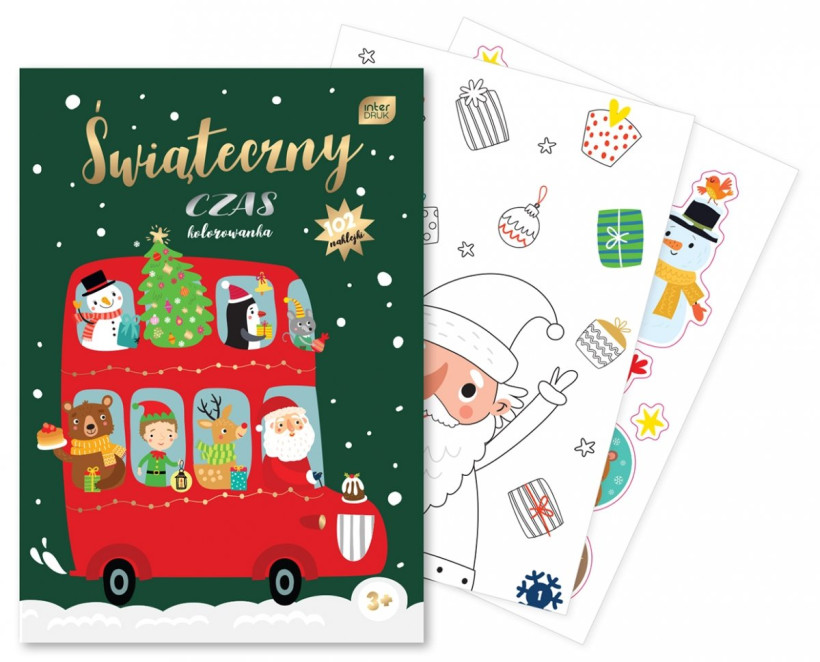 Kolorowanka świąteczna z naklejkami "Świąteczny Czas"  A4 16 kartek Interdruk
