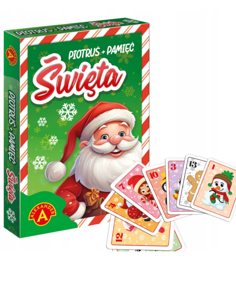 GRA KARCIANA PIOTRUŚ ŚWIĘTA plus PAMIĘĆ MEMORY MIKOŁAJKI BOŻENARODZENIE