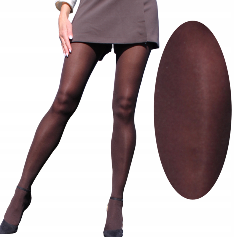 Rajstopy mikrofibra 60 DEN CLASSIC brązowe gładkie