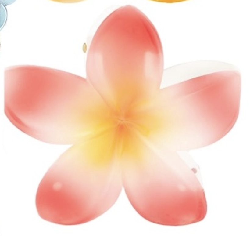 kwiatek klamra do włosów czerwona