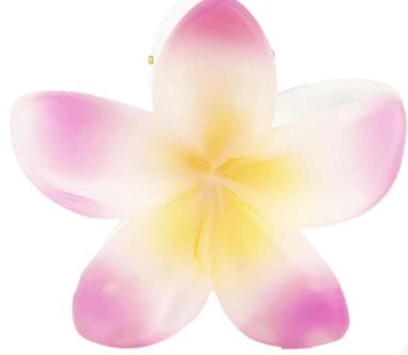 kwiatek klamra do włosów jaskrawo różowa