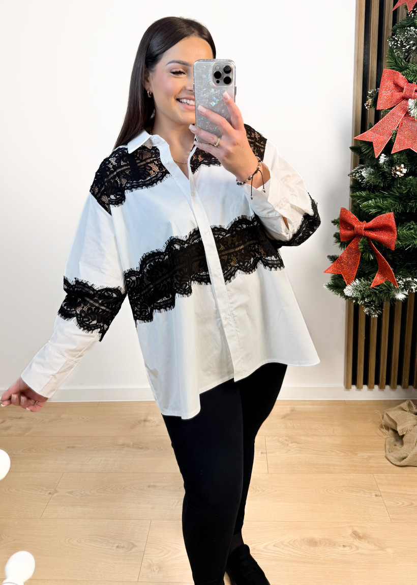 Koszula biała z koronką MIU