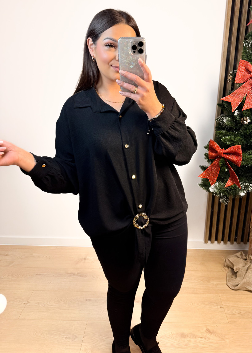 Koszula AFTER z kółeczkiem czarna