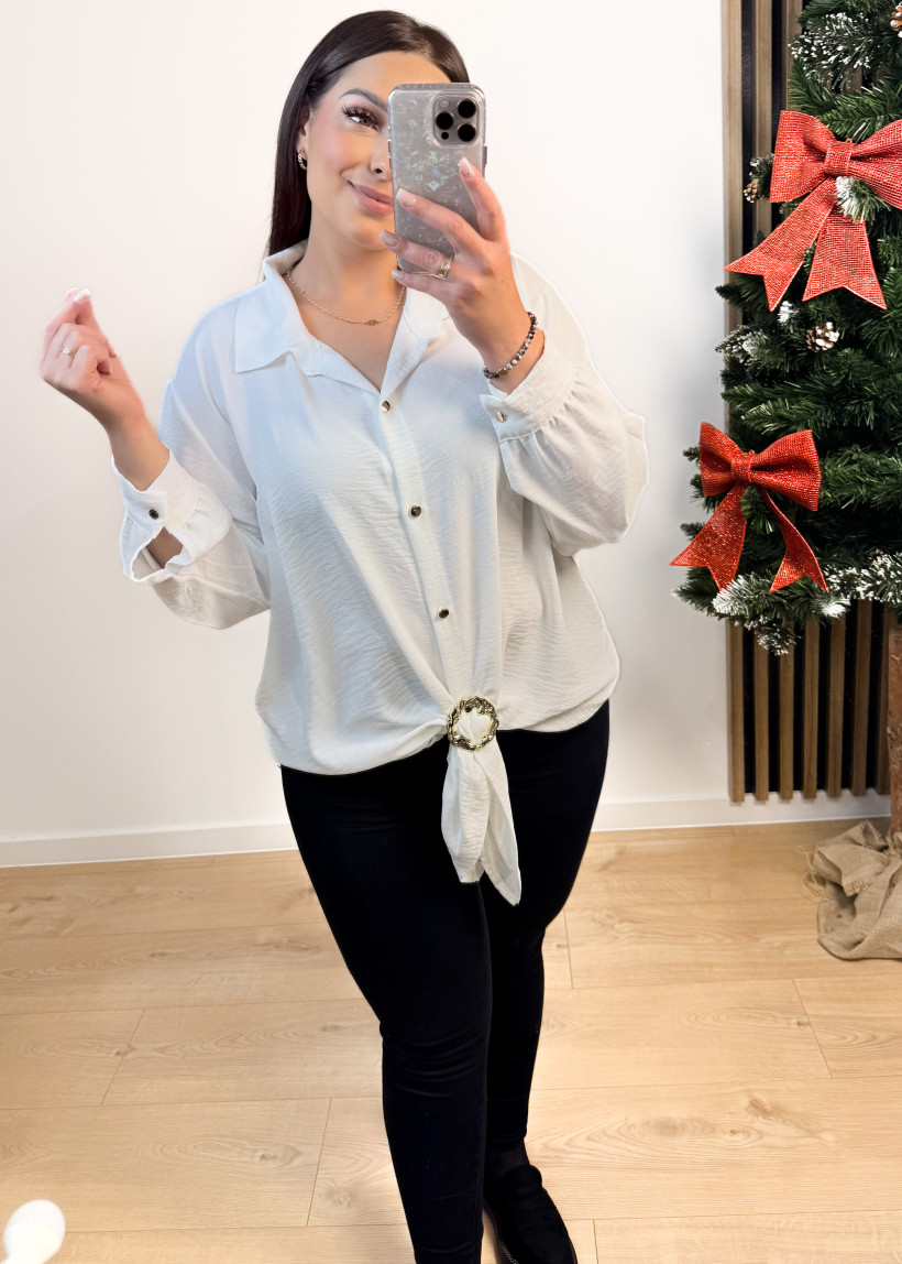 Koszula AFTER z kółeczkiem biała