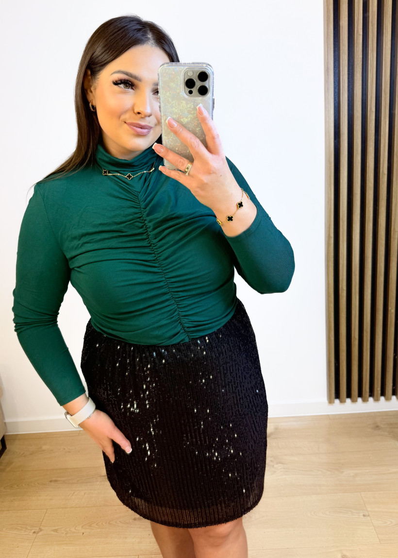 Golfik marszczony butelkowa zieleń 