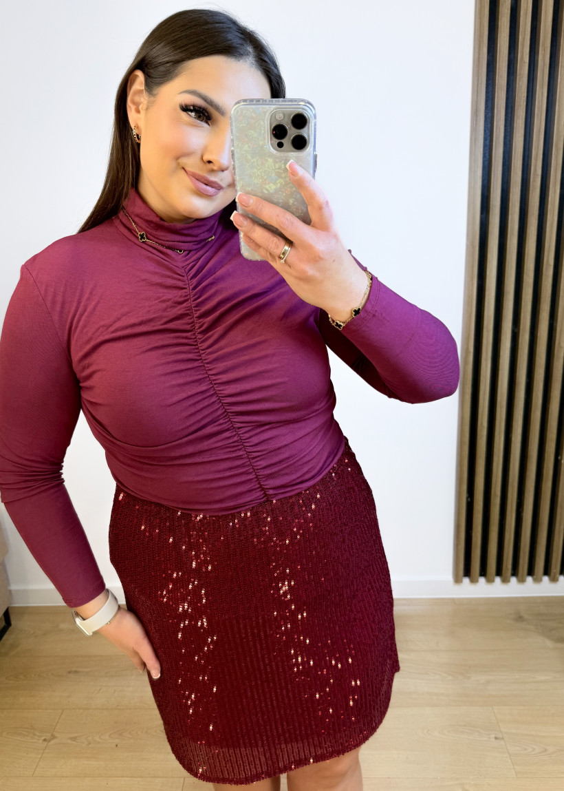 Golfik marszczony bordowy 