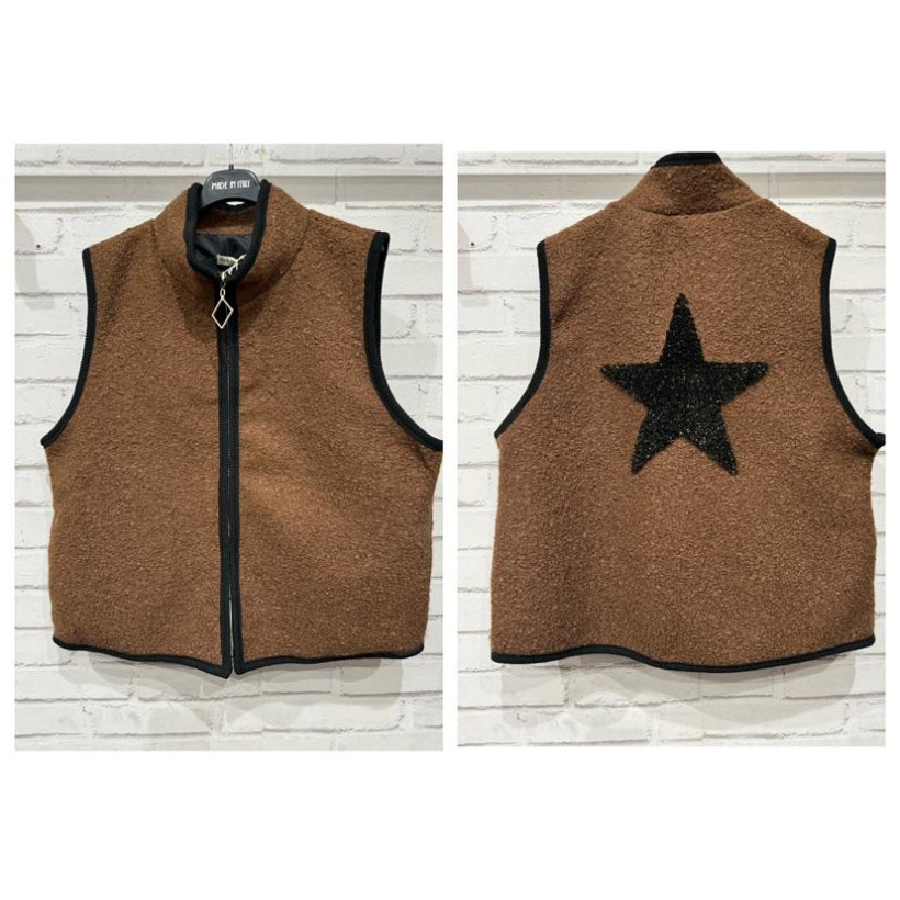 Veste sans manches avec broderie etoile TU 36/40+