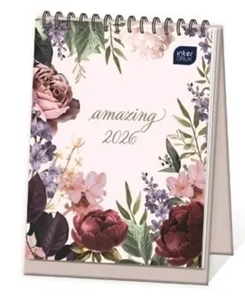 Kalendarz biurkowy tygodniowy Kwiat