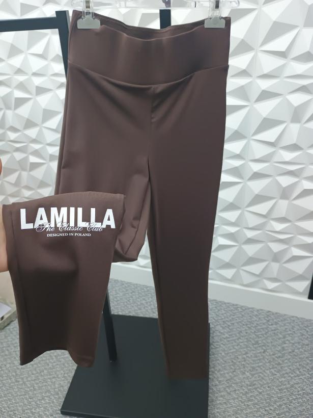 Leginsy La Milla logo na nogawce brąz rozmiar M