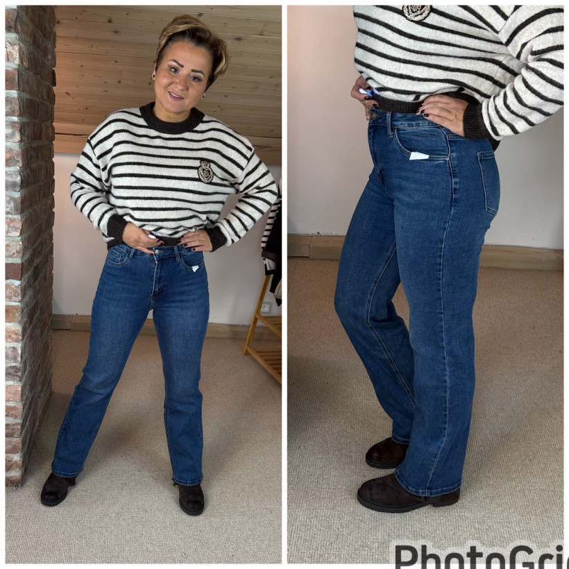 Jeansy prosta nogawka Shiny