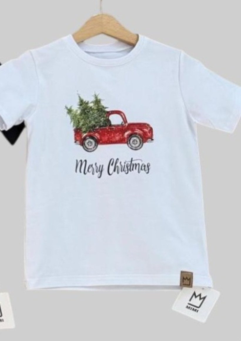 T-SHIRT BIAŁY AUTO WESOŁYCH ŚWIĄT MIMI