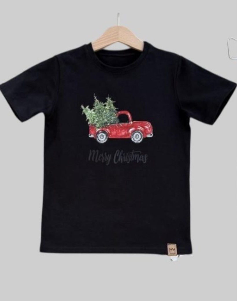 T-SHIRT CZARNY AUTO WESOŁYCH ŚWIĄT MIMI