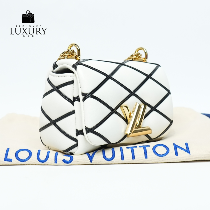 LOUIS VUITTON Pico GO-14 Limited Edition White Lambskin Small Bag