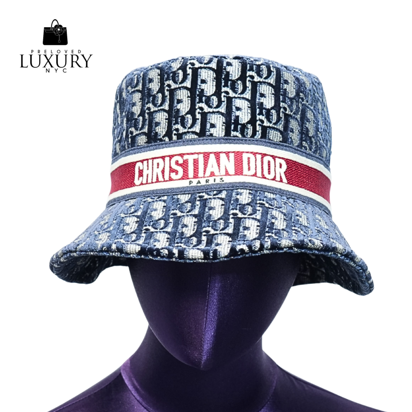 DIOR Oblique Embroidered Bucket Hat Blue