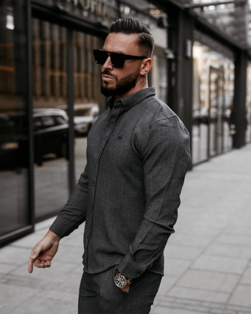 komplet męski VIRETIO ciemny szary