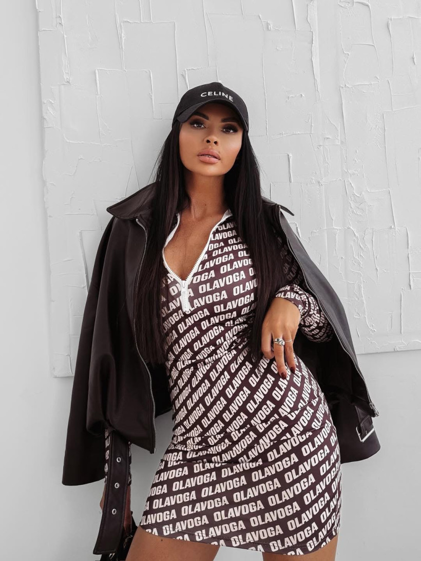 sukienka MOON GLORY brąz+beż