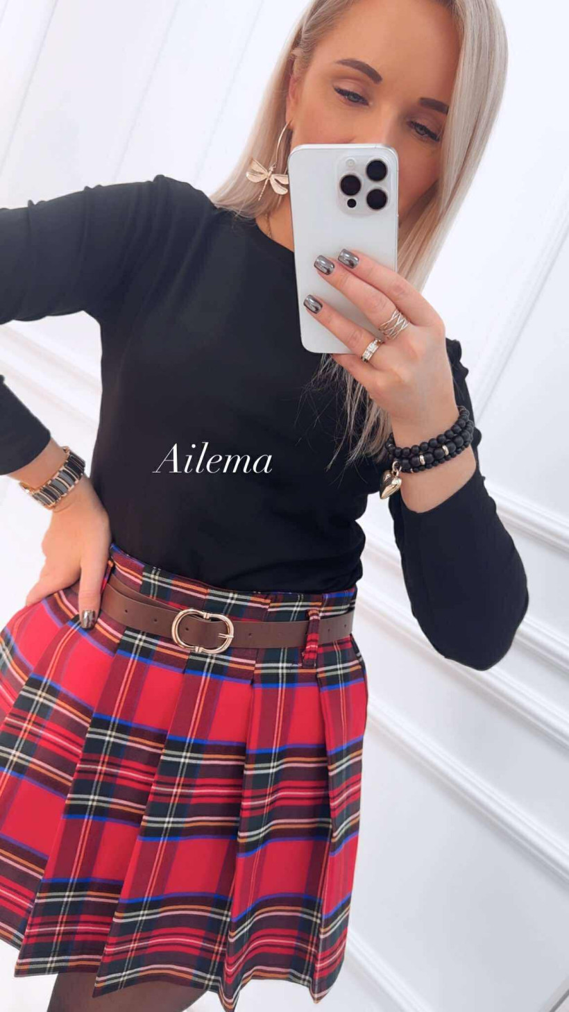 Bluzka gładka M-6009, długi rękaw okrągły dekolt