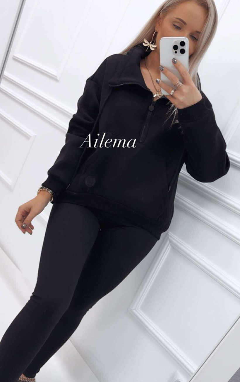 Bluza Megi B0826 dekolt na zamek z kołnierzem