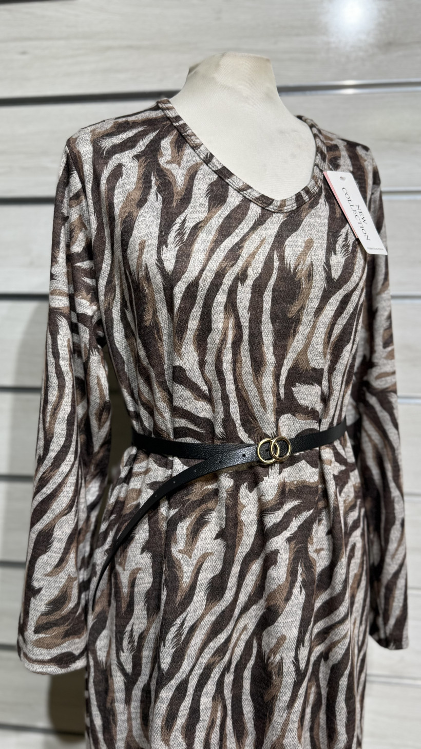 VESTIDO ANIMAL PRINT + CINTO