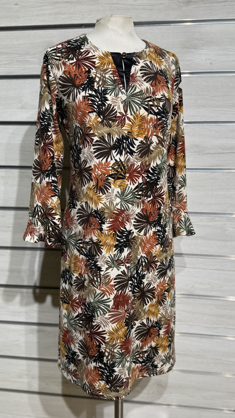 VESTIDO FOLHAS TROPICAIS