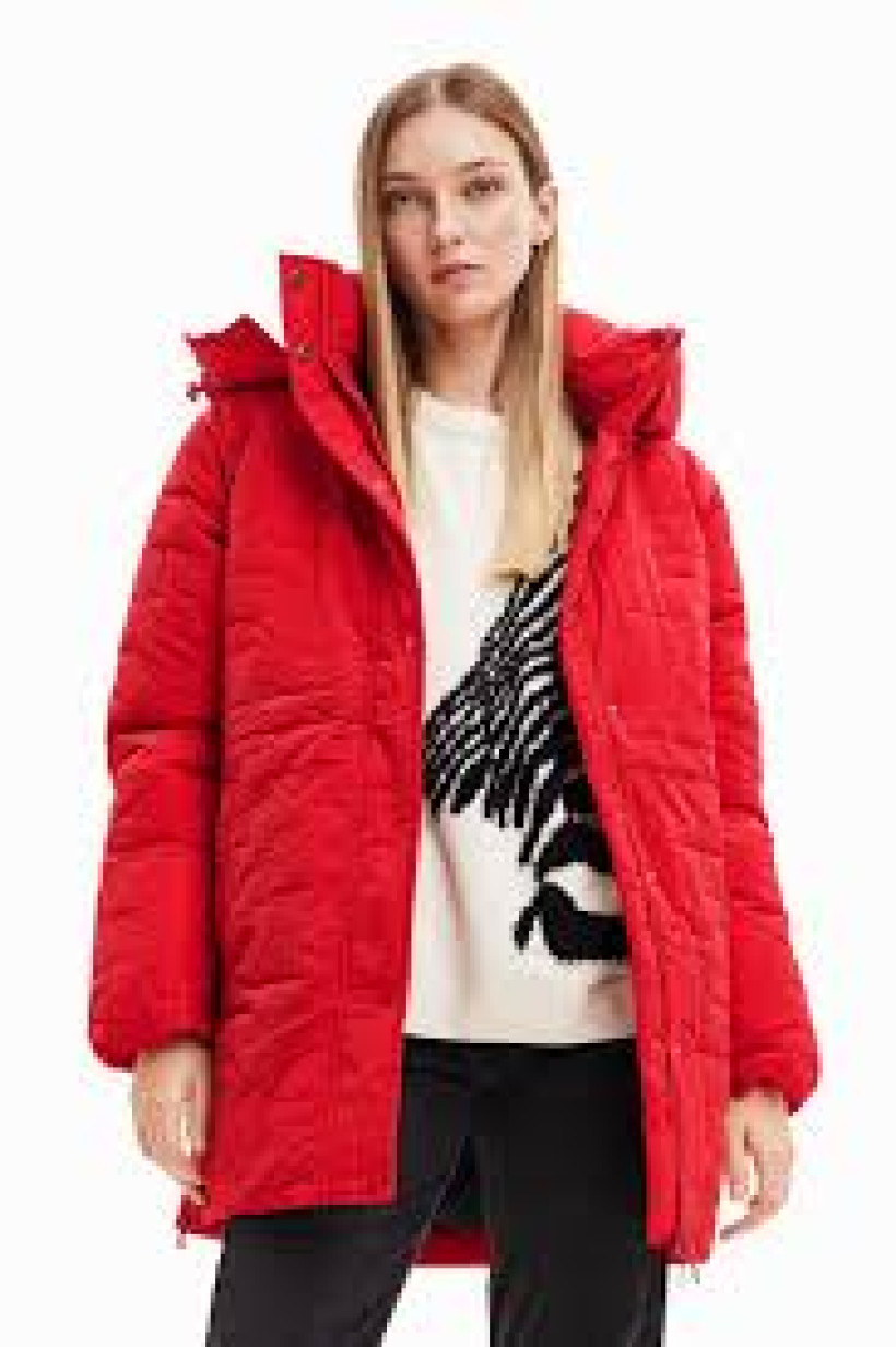 KURTKA ZIMOWA DESIGUAL CZERWONA