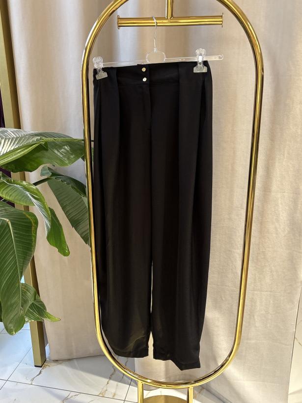 PINAC SPODNIE ELEGANCKIE CZARNE GUZIK