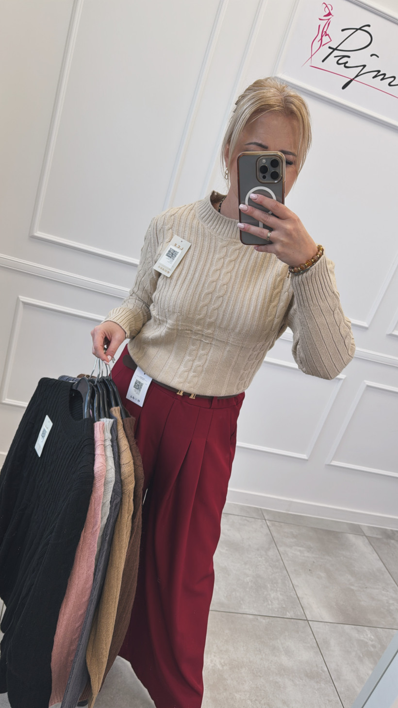 Sweter warkocz 13916