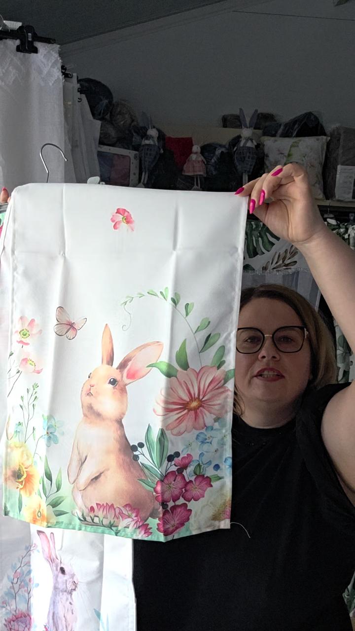 bieżnik 40x150cm zajaczek zielony