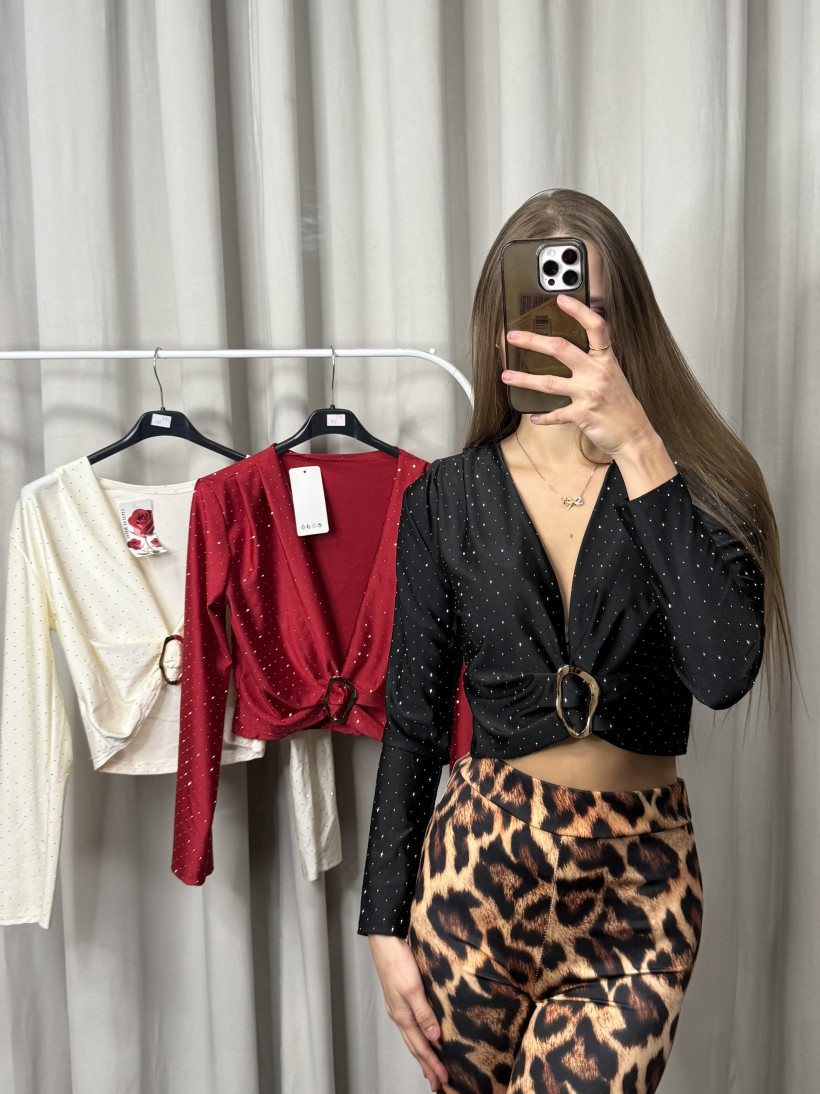  Bluzka diamenty z ozdobą  