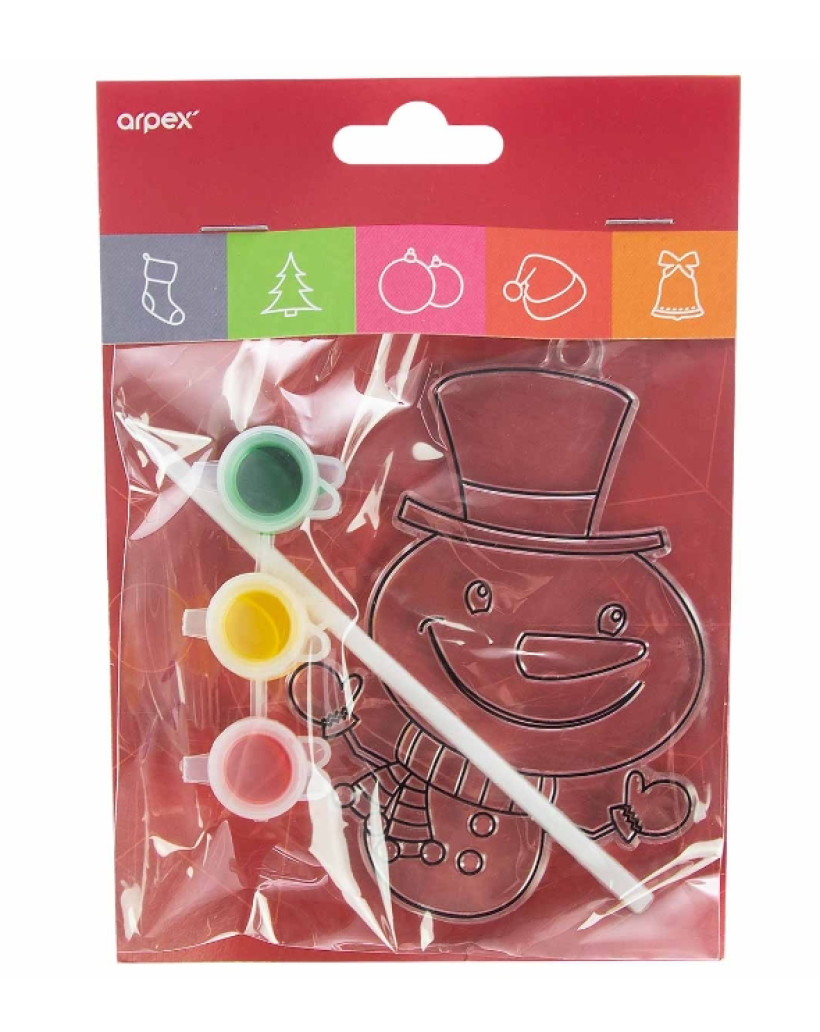 Świąteczny witrażyk z farbkami