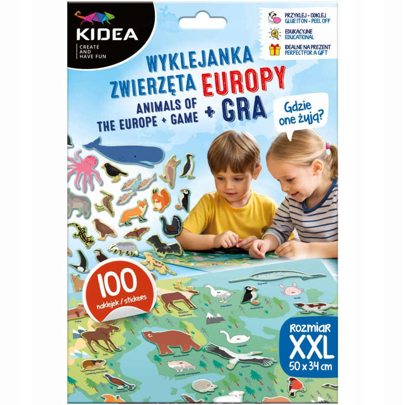 Wyklejanka zwierzęta europy plus gra – kidea