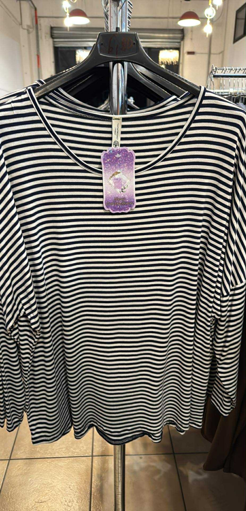 Italia nr.6 - Bluzka w paski - 25107 - granat