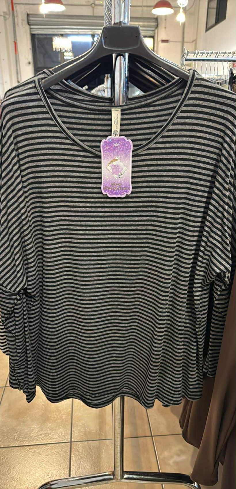 Italia nr.6 - Bluzka w paski - 25107 - czarnego z grafitem 