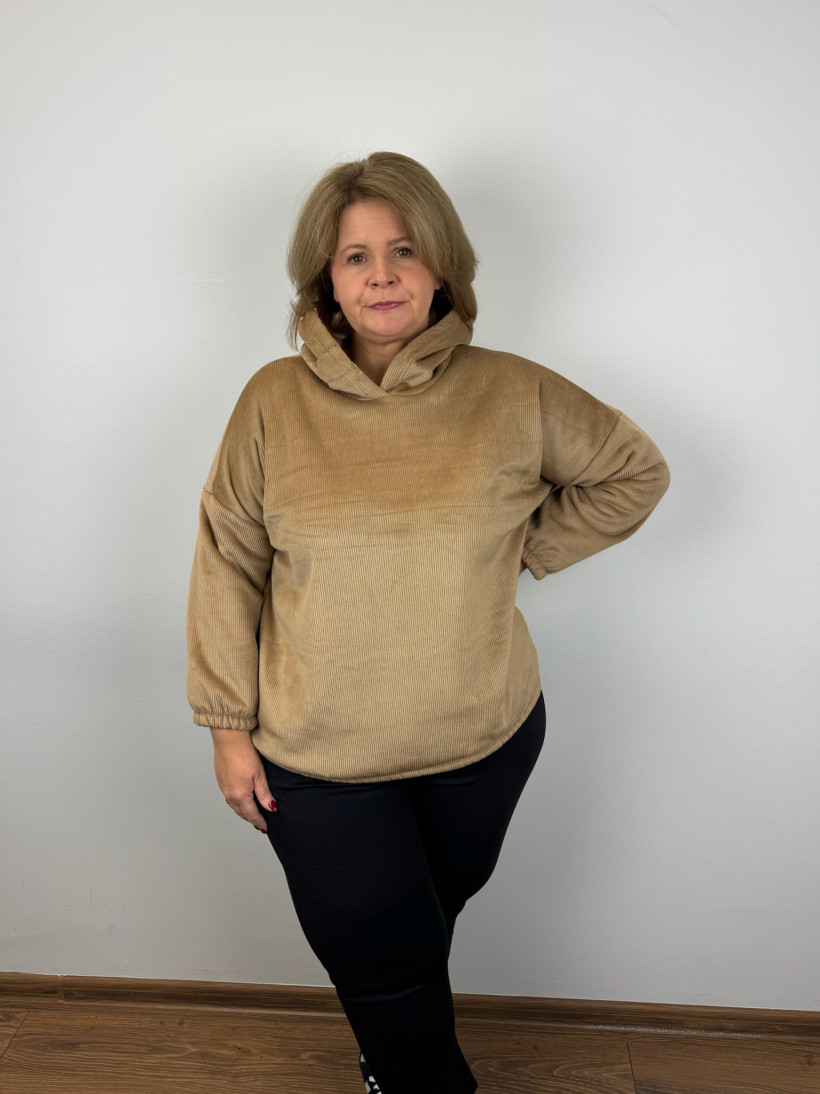 Italia nr 6 - Bluzka jednokolorowa na misiu z gumką u spodu - 25600 - kamel