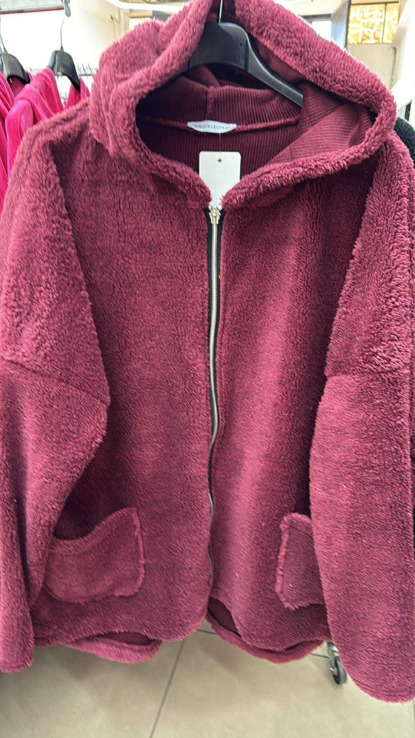 Italia nr 6 - Bluza misiu z kapturem rozpinana na zamek - 25514 - bordo