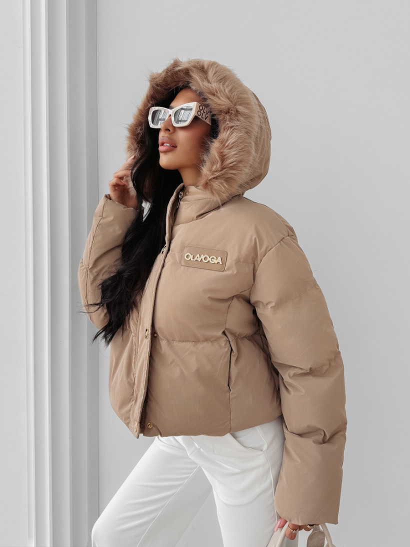 Zimowa kurtka damska OLAVOGA PUFY 2025 beż