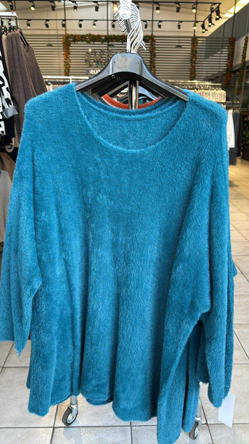 Italia nr.6 - Tunika jednokolorowa, alpaczka - 16605 - morski turkus