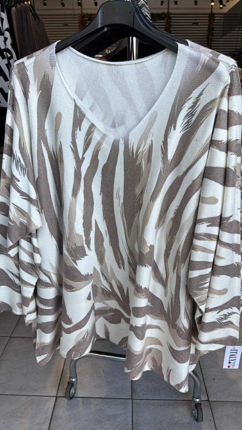 Italia nr.6 - Tunika wzorzysta - 1566 - nr. 3 - maziaje beżowe