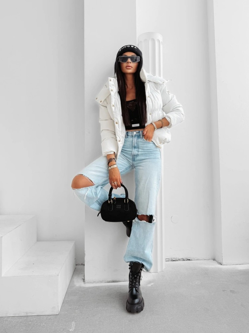 Zimowa kurtka damska OLAVOGA LUAGE 2025 ecru