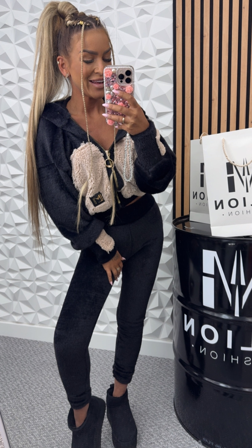 Komplet misiu alpaka La Monne czarny