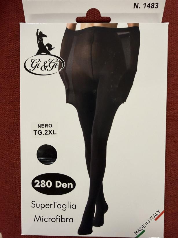 Italia nr.6 - Rajstopy czarne microfibra  2xl (46/48) - 1483 / 280 den - czarne