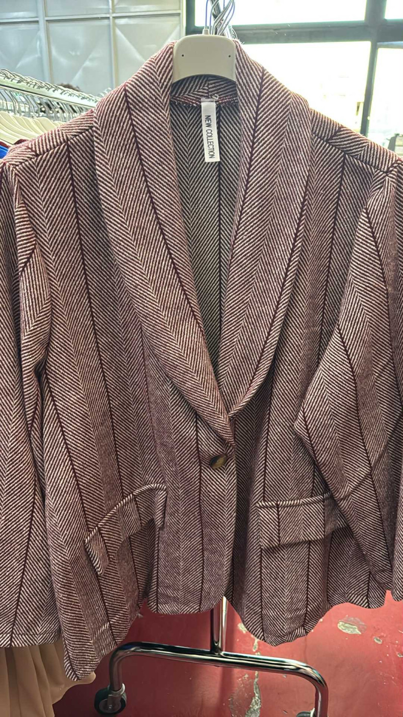 Italia nr.6 - Marynarka, wzór jodełka - 3916 - bordo