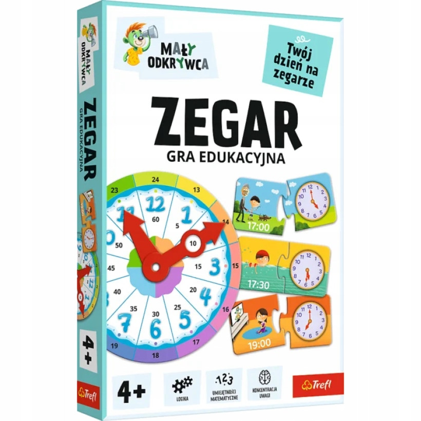 Zegar Mały odkrywca gra edukacyjna Trefl Rodzina Treflików