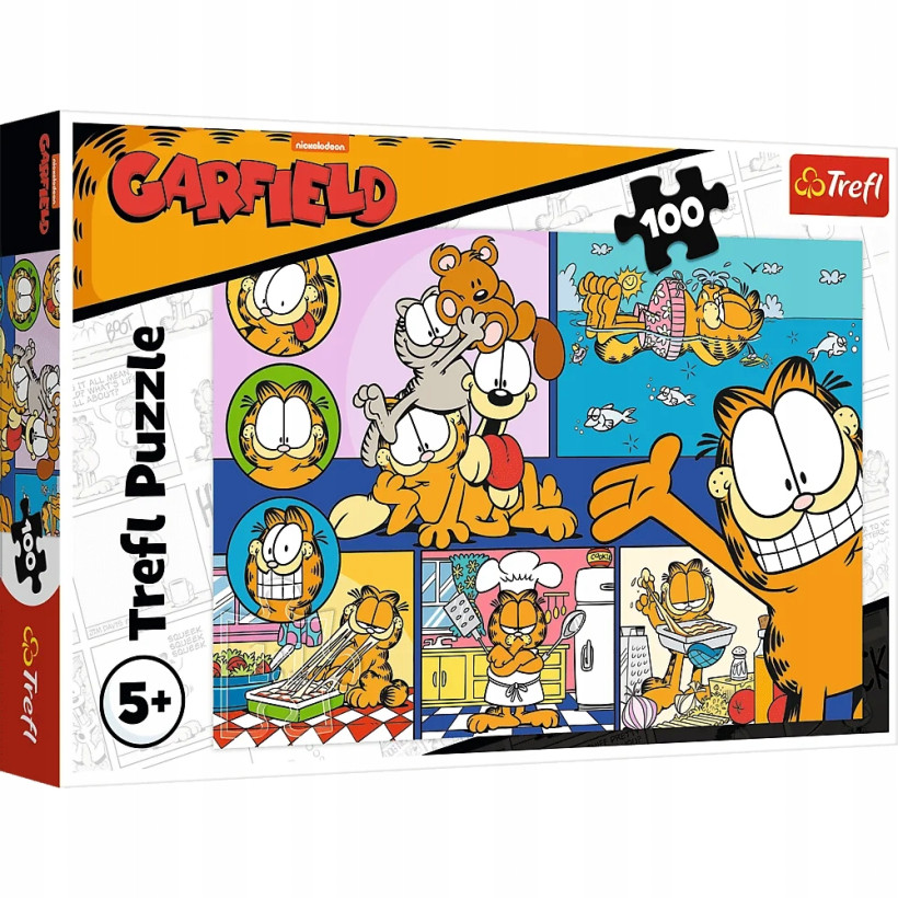 PUZZLE 100 GARFIELD Leniwy kot Garfield, układanka dla dzieci +5 lat