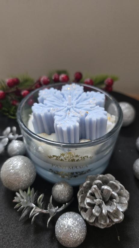 Świeca sojowa niebieski puch