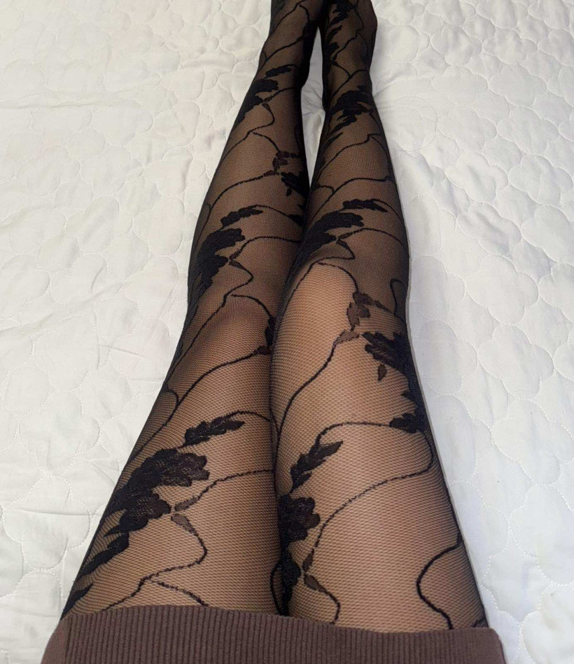 Rajstopy w kwiaty 20DEN DAISY czarne