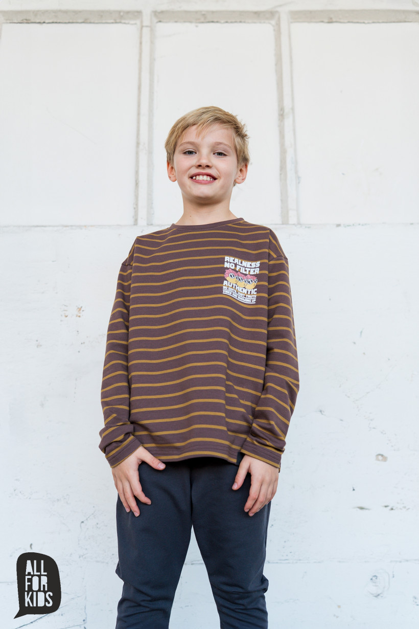 LONG BRĄZOWY W PASKI AFK