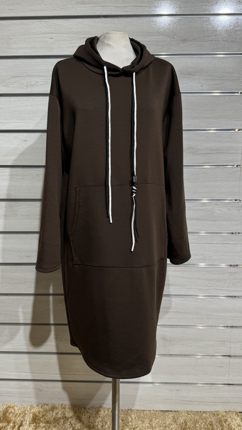 VESTIDO EM VISCOSE C/ CARAPUÇO