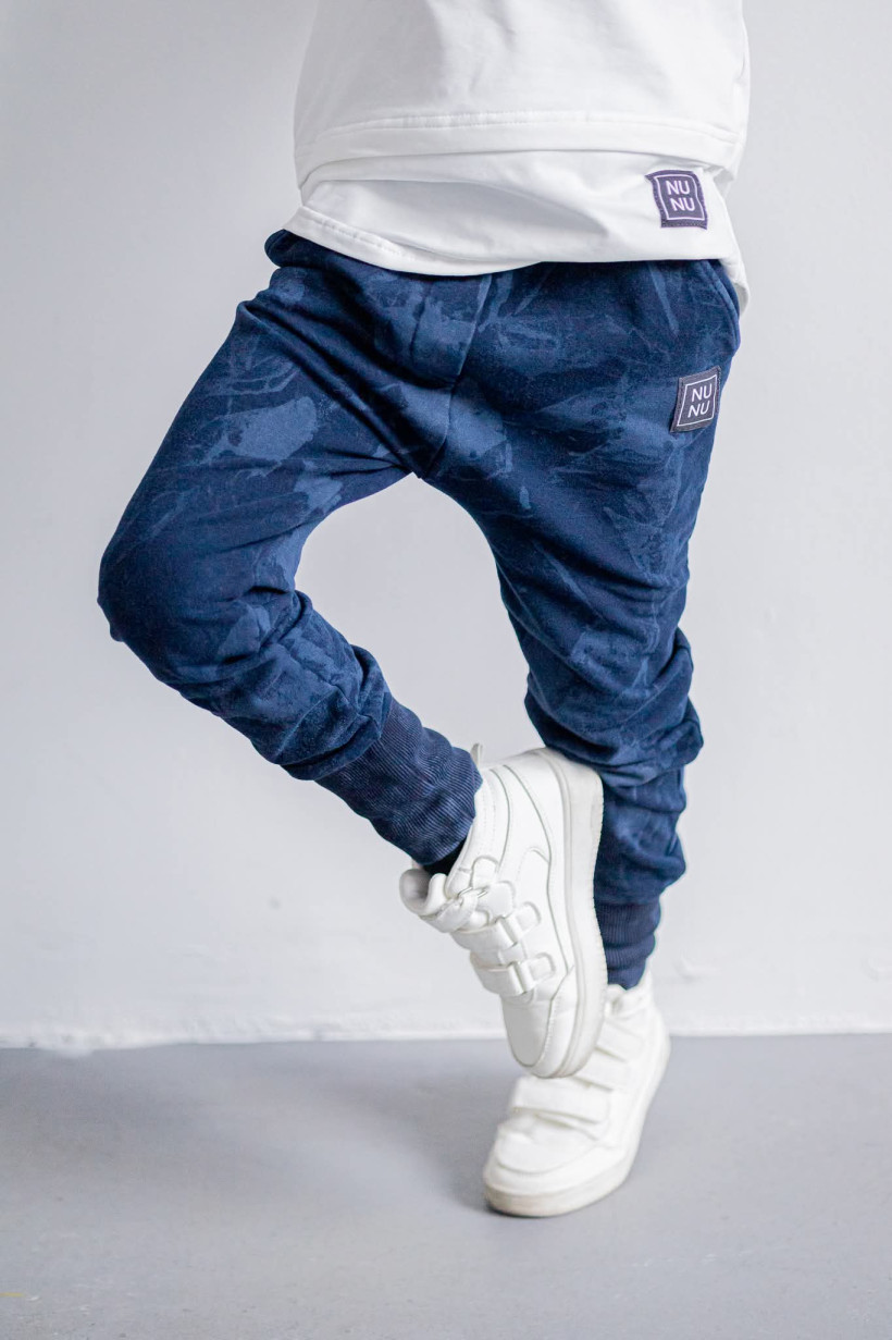 SPODNIE CIEMNE NIEBIESKIE TIE DYE NUNU