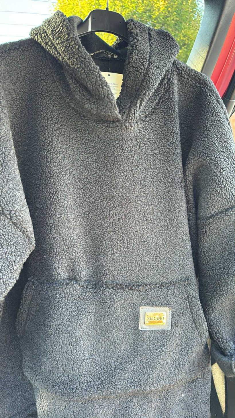 Italia nr 6 - Bluza z kapturem jednokolorowa misiu - 07471 - czarna